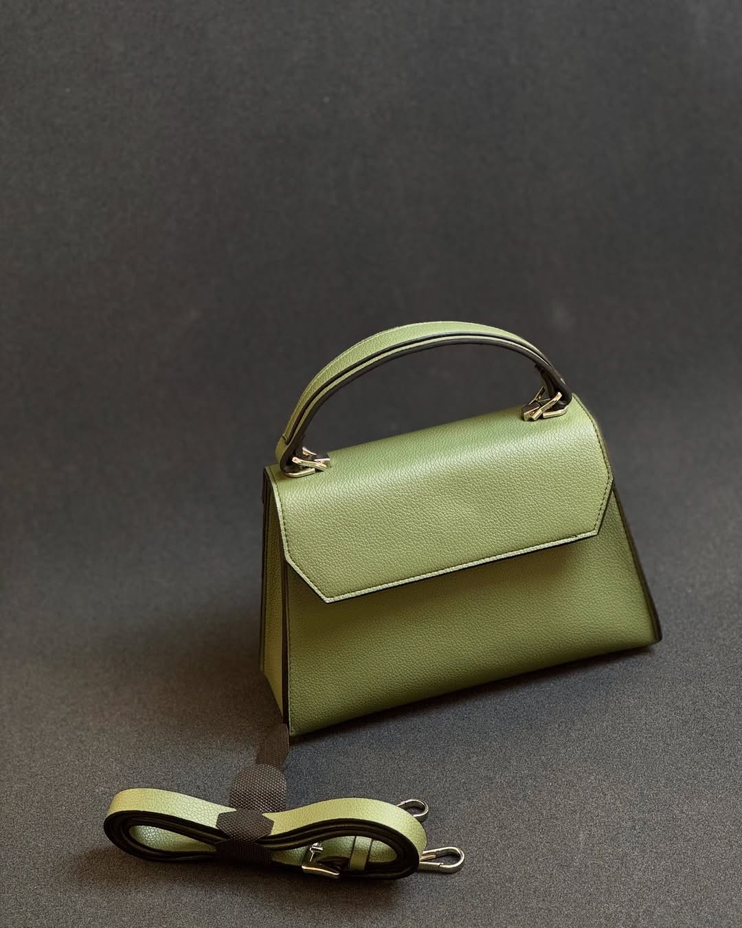 کیف چرم وارداتی زنانه طرح بیریک هرمس سبز