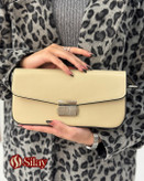 کیف چرم وارداتی زنانه دوشی مدل لیدوما استخوانی