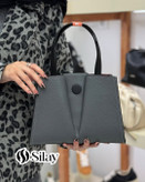 کیف چرم طبیعی زنانه دیبا مدل دکه ای رنگ طوسی