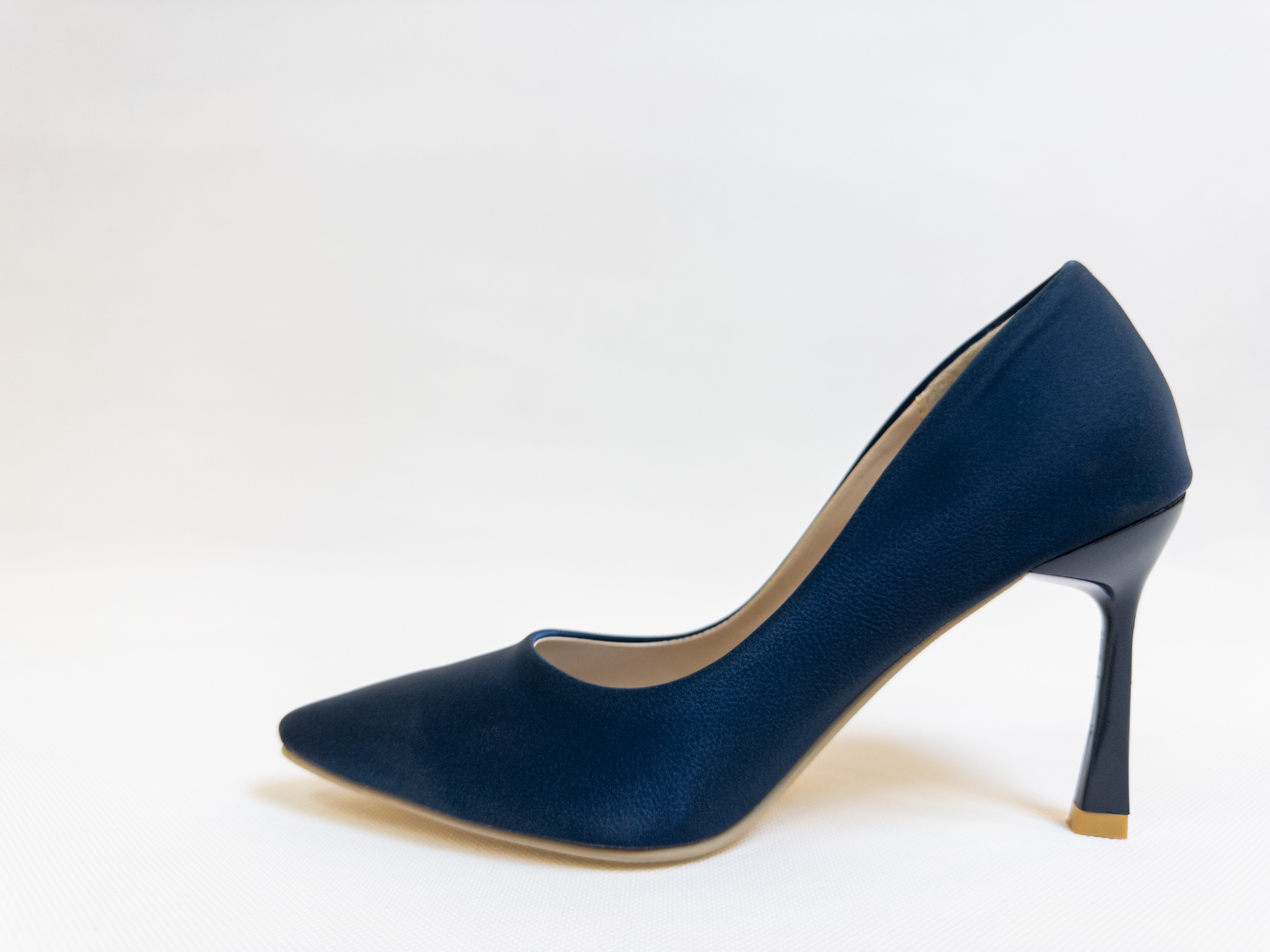 کفش مجلسی زنانه استیلتو ساده جنس ساتن ترک سرمه ای