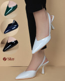 کفش ورنی مجلسی پشت باز بندی مدل هفتی نوک تیز