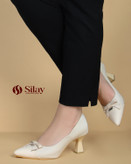 کفش پاشنهدار زنانه پنجهتیز مدل روژان(میو میو) رنگ کرم