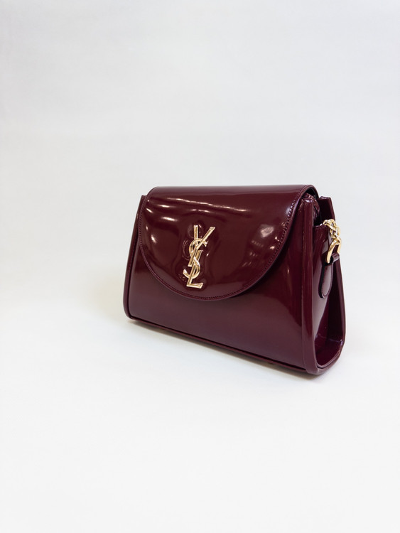 کیف زنانه YSL ورنی شیک و مجلسی زرشکی