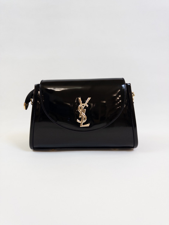 کیف زنانه YSL ورنی شیک و مجلسی مشکی