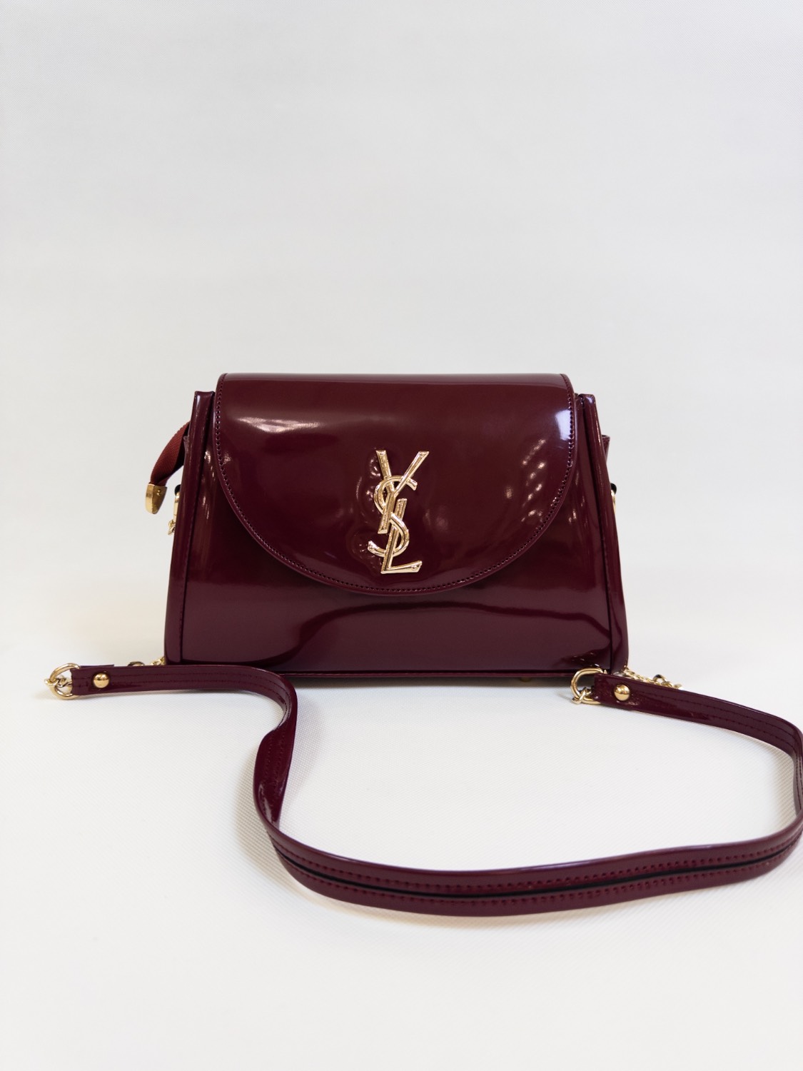 کیف زنانه YSL ورنی شیک و مجلسی زرشکی