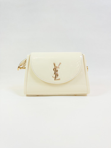 کیف زنانه YSL ورنی شیک و مجلسی کرم