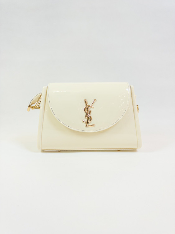 کیف زنانه YSL ورنی شیک و مجلسی کرم