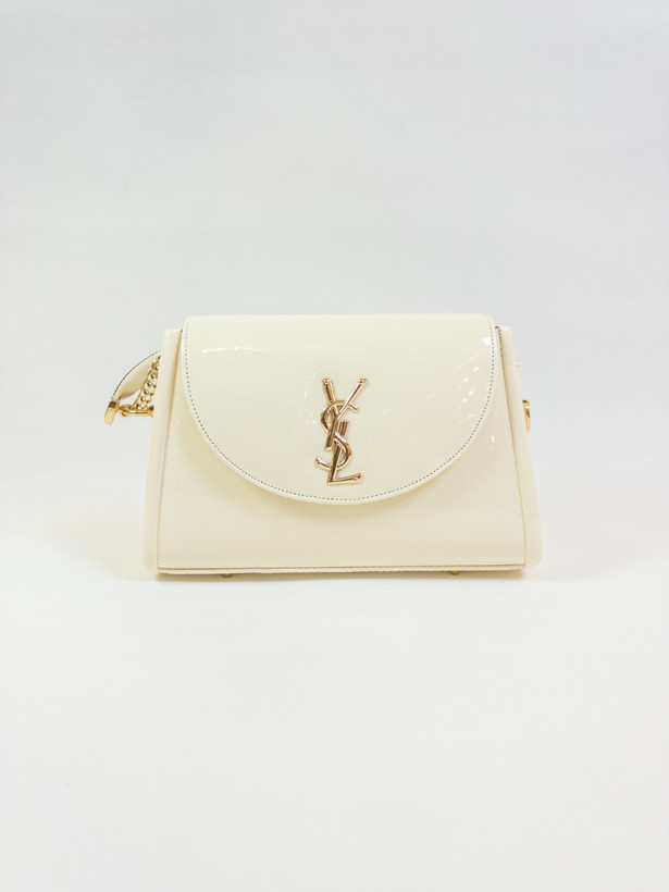 کیف زنانه YSL ورنی شیک و مجلسی کرم