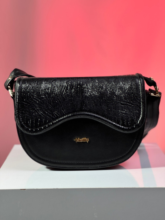 کیف زنانه دوشی برند هاتیج کد 317 رنگ بندی مشکی | عسلی