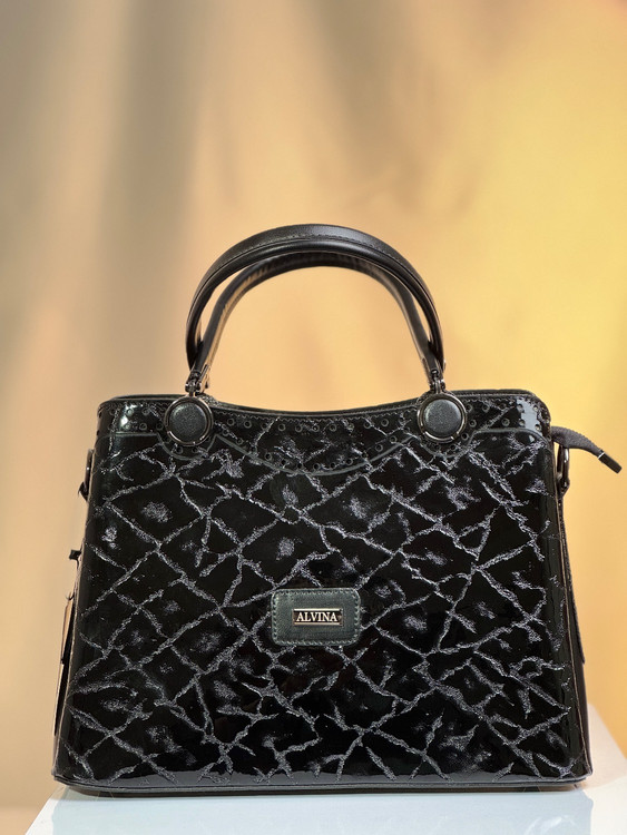 کیف زنانه جنس ورنی درختی وارداتی کد 02 مشکی