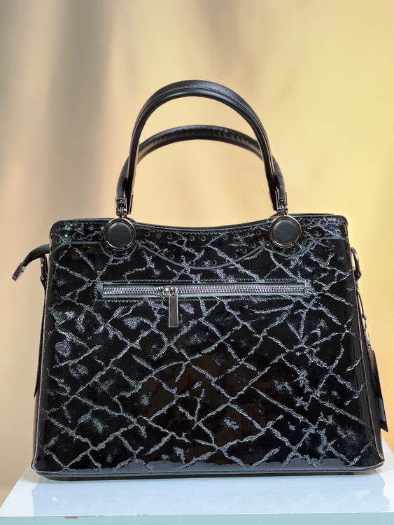 کیف زنانه جنس ورنی درختی وارداتی کد 02 مشکی