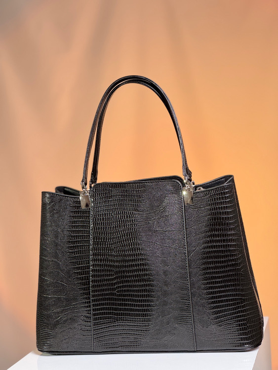 کیف زنانه چرم وارداتی ترک مدل برشکا دارای گارانتی مشکی لیزارد