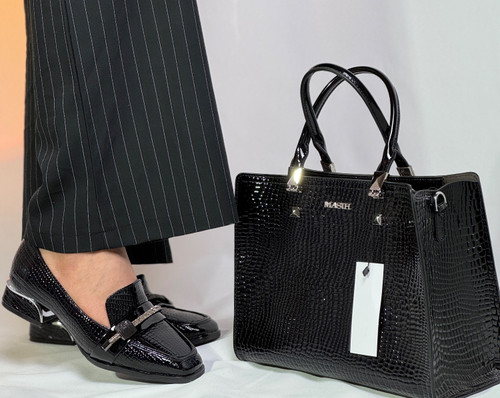 کیف زنانه جنس ورنی لوبیایی وارداتی کد 01 رنگ مشکی