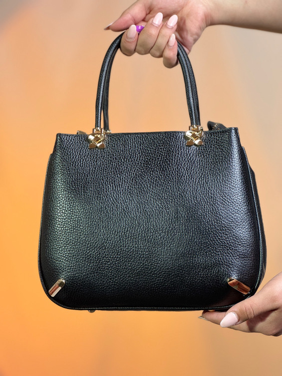 کیف زنانه چرم طبیعی کد 263 رنگ بندی مشکی